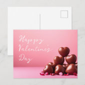 Rote Herzen auf rosa Erde Valentine Postkarte (Vorne/Hinten)