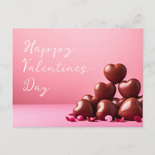 Rote Herzen auf rosa Erde Valentine Postkarte (Vorderseite)