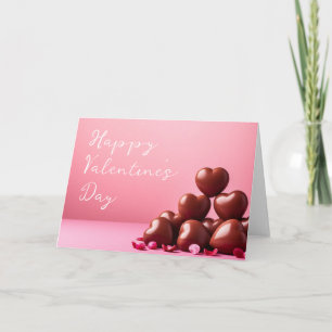 Rote Herzen auf rosa Grund Valentinstag Karte