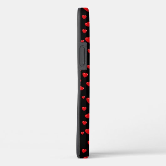 rote Herzen auf schwarz Case-Mate iPhone Hülle (Rückseite / Rechts)