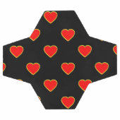 Rote Herzen auf schwarzem Hintergrund Fußball (Flach)