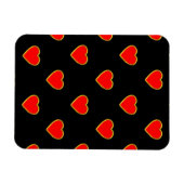 Rote Herzen auf schwarzem Hintergrund Magnet (Horizontal)