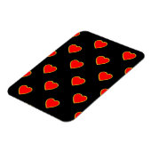Rote Herzen auf schwarzem Hintergrund Magnet (Linke Seite)