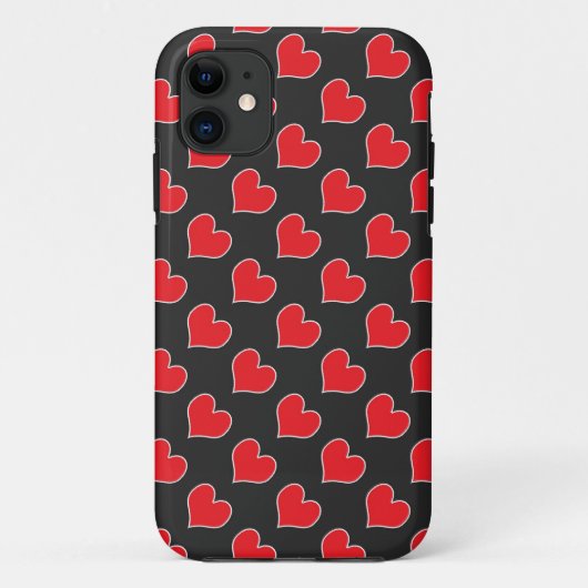 Rote Herzen auf schwarzen Muster iPhone 5 Fall Case-Mate iPhone Hülle (Rückseite)