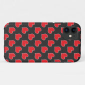 Rote Herzen auf schwarzen Muster iPhone 5 Fall Case-Mate iPhone Hülle (Rückseite (Horizontal))
