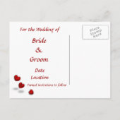 Rote Herzen auf Silver Glitzer - Save the Date Kar Ankündigungspostkarte (Rückseite)