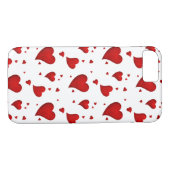 Rote Herzen auf Weiß Case-Mate iPhone Hülle (Rückseite (Horizontal))