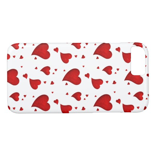 Rote Herzen auf Weiß Case-Mate iPhone Hülle (Rückseite (Horizontal))