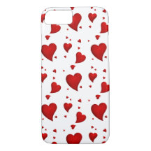 Rote Herzen auf Weiß