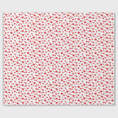 Rote Herzen auf Weiß Geschenkpapier (Flach)
