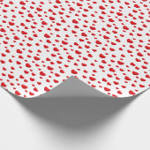 Rote Herzen auf Weiß Geschenkpapier (Ecke)