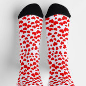 Rote Herzen auf Weiß Socken (Oben)