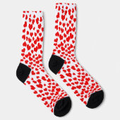 Rote Herzen auf Weiß Socken (Rechts)