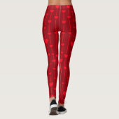 Rote Herzen beliebtes Muster Leggings (Rückseite)