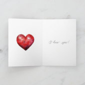 Rote Herzen Blumen Valentinstag Karte (Innenseite)