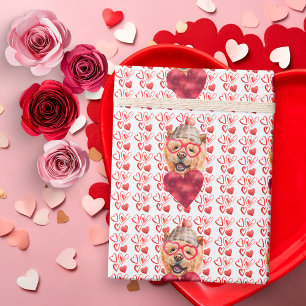 Rote Herzen Chow Chow Hunde Liebhaber Valentinstag Geschenkpapier