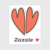 Rote Herzen Clipart Custom-Cut Vinyl Sticker (Blatt)