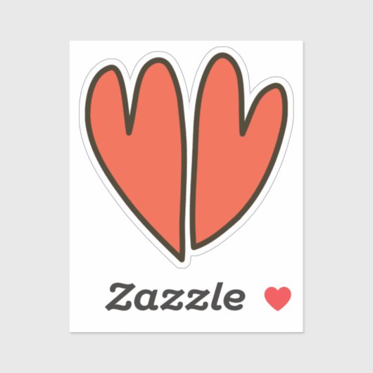 Rote Herzen Clipart Custom-Cut Vinyl Sticker (Blatt)