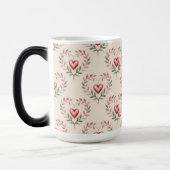 Rote Herzen Cream Morphing Tasse (Links)