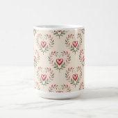 Rote Herzen Cream Morphing Tasse (Zentrum)