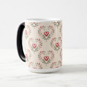 Rote Herzen Cream Morphing Tasse (Vorderseite Links)