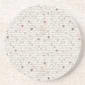 Rote Herzen Creme Getränkeuntersetzer (Vorne)