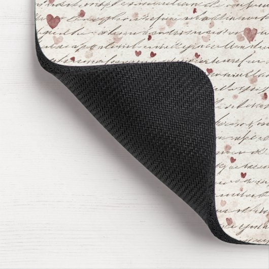 Rote Herzen Creme Mousepad (Ecke)