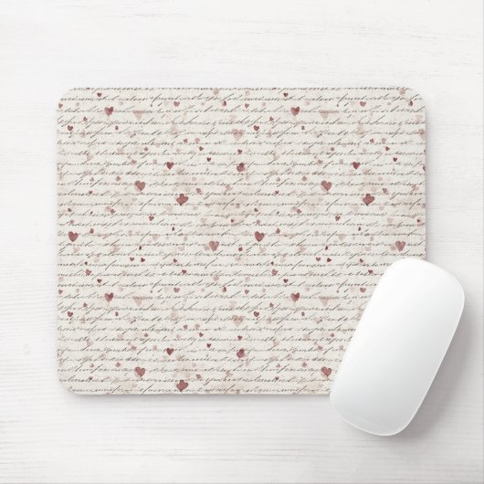 Rote Herzen Creme Mousepad (Mit Mouse)