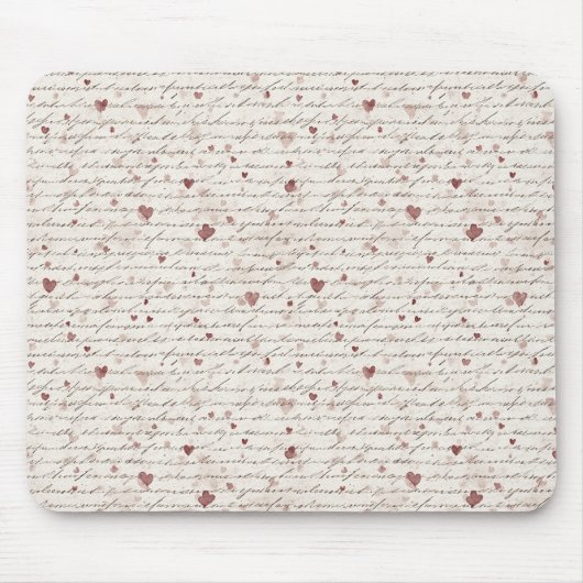 Rote Herzen Creme Mousepad (Vorne)