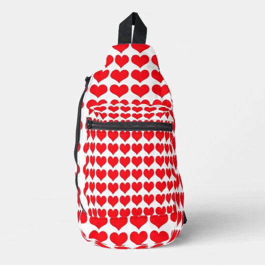 Rote Herzen Crossbody Bag (Vorderseite)