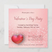 Rote Herzen des Valentines Tages- Party Einladung (Rückseite)