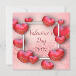 Rote Herzen des Valentines Tages- Party Einladung
