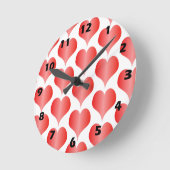 Rote Herzen Design Runde Wanduhr (Winkel)