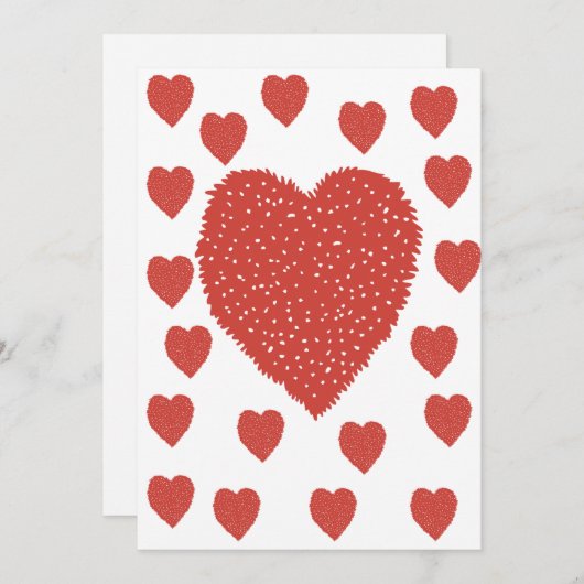 Rote Herzen Feiertagskarte (Vorne/Hinten)