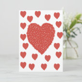 Rote Herzen Feiertagskarte (Stehend Vorderseite)