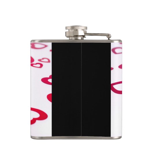 Rote Herzen Flachmann (Rückseite)