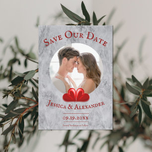 Rote Herzen Foto Save The Date