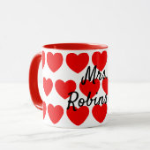 Rote Herzen Frau Coffee Tasse (Vorderseite Links)