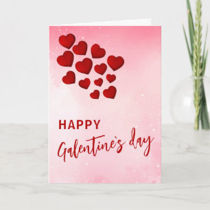 Rote Herzen Frohen Galentine`S Tag Freunde  Feiertagskarte