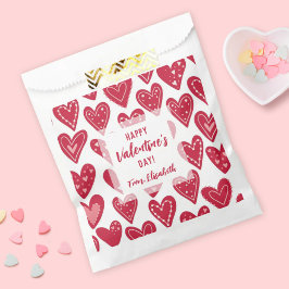 Rote Herzen Frohen Valentinstag Kinder Klassenzimm Geschenktütchen