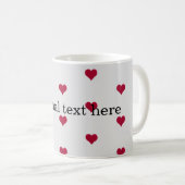 rote Herzen fügen Ihren Text hinzu Kaffeetasse (VorderseiteRechts)