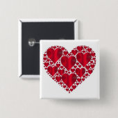 ROTE HERZEN FÜR DEN VALENTINTAG BUTTON (Vorne & Hinten)