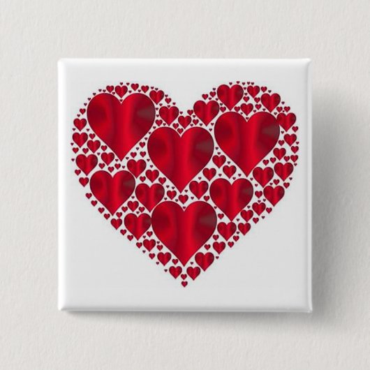 ROTE HERZEN FÜR DEN VALENTINTAG BUTTON (Vorderseite)