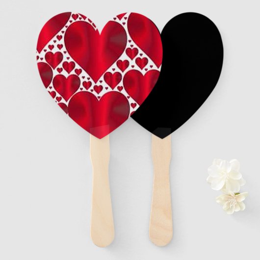 ROTE HERZEN FÜR DEN VALENTINTAG FÄCHER (Vorne und Hinten)