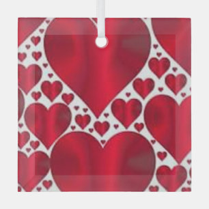 ROTE HERZEN FÜR DEN VALENTINTAG ORNAMENT AUS GLAS