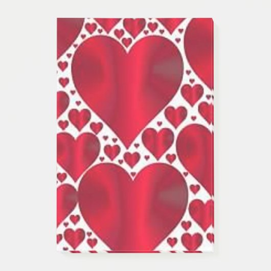 ROTE HERZEN FÜR DEN VALENTINTAG POST-IT KLEBEZETTEL (Vorderseite)