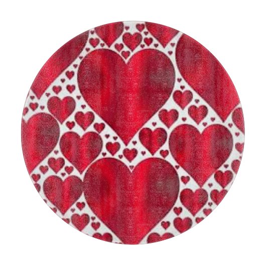 ROTE HERZEN FÜR DEN VALENTINTAG SCHNEIDEBRETT (Vorderseite)