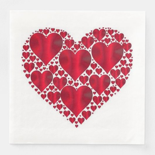 ROTE HERZEN FÜR DEN VALENTINTAG SERVIETTE (Vorderseite)
