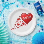 ROTE HERZEN FÜR DIE MAMA PAPPTELLER (Party)