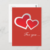 Rote Herzen für Sie ... Personalisiere Postkarte (Vorne/Hinten)